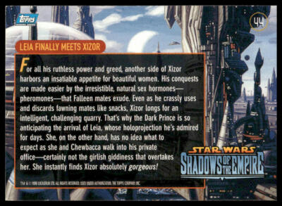 Leia Finally Meets Xizor 1996 Topps Star Wars Shadows of the
