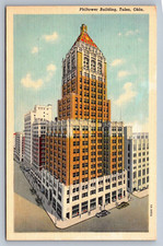 Postcard Oklahoma Tulsa Philtower Building Linen Unposted   L839