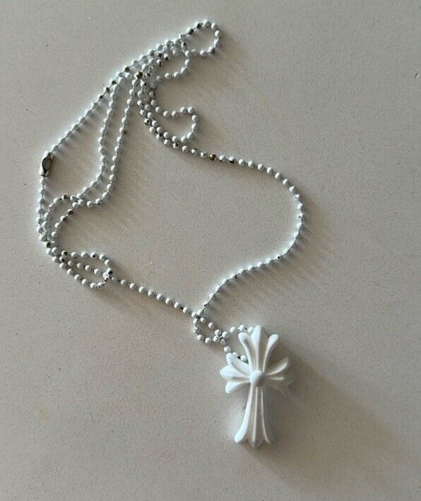 Chrome Hearts White Silicone Cross Necklace 20th Anniversary Chrome Hearts White Silicone Cross Necklace 20th Anniversary