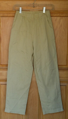 Basic House Ladies Size 30 (W30 L25) Flaxen Color Elastic Waist Crop Pants