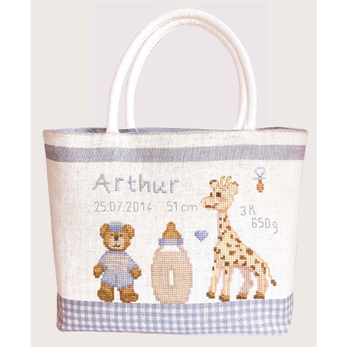 Le Bonheur des Dames bag counted cross stitch kit ""Handbag Couture Child - Blue""