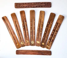 Wood Incense Burner - Wooden Ash Catcher - for Sticks and Cones - Free Shipping!