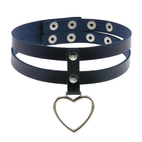 Gothic Leder Double Line Halskette Punk verstellbar Halsband Zubehör - Bild 20 von 38