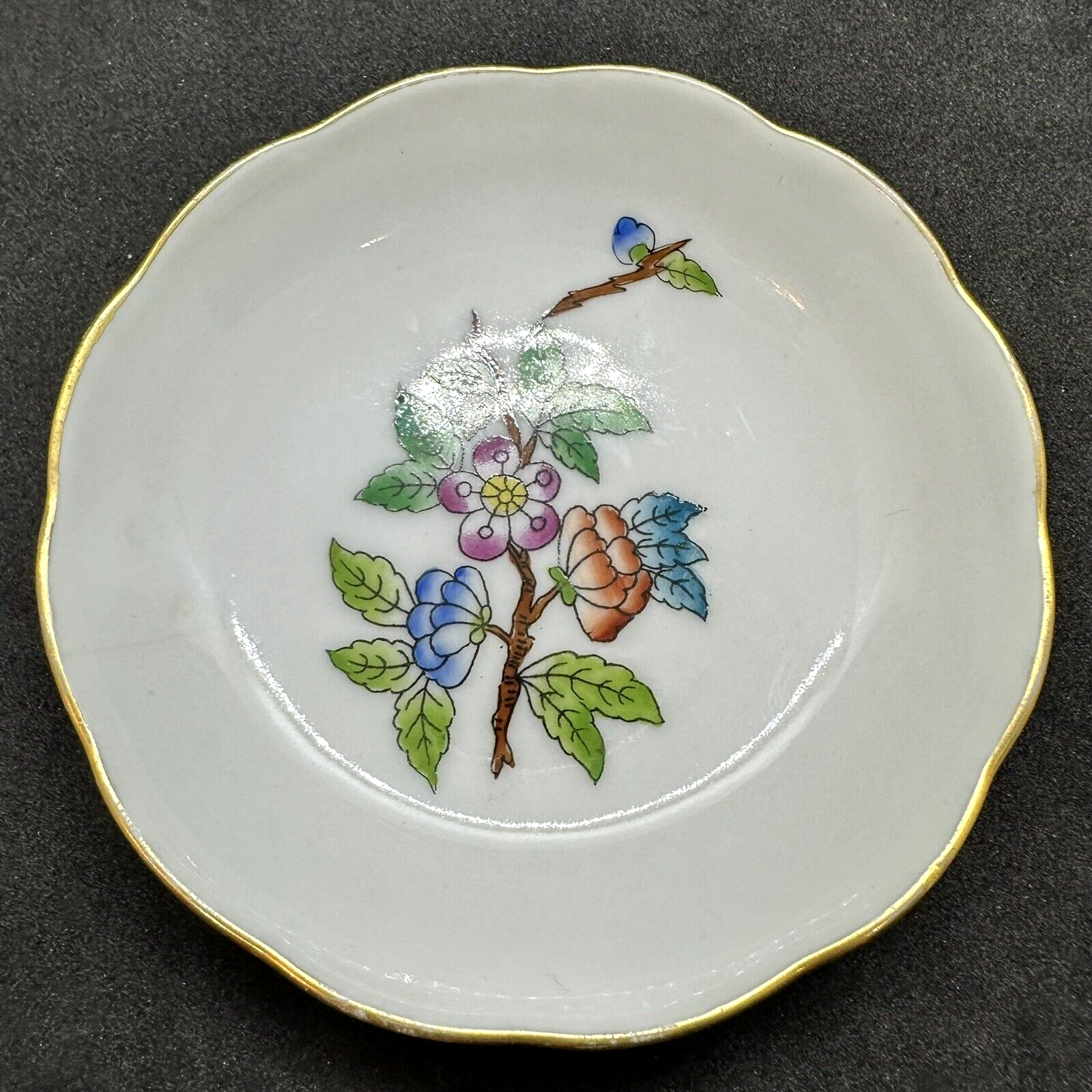 Herend Porcelain Queen Victoria Butter Pat Mini Trinket Dish