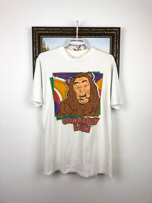 Vintage 90s Stanley Desantis Wizard of Oz Shirt Cowardly Lion Mens