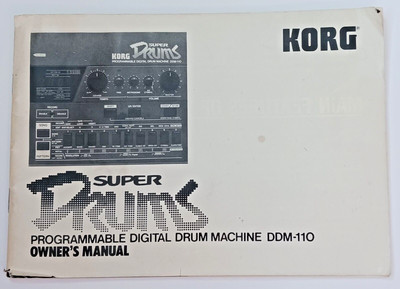 Korg DDM-110 Super Drums Digital Drum Machine Original Owner's Manual Japan 1984
