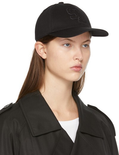【SAINT LAURENT】SLロゴキャップ（57） 🆕️NEW Authentic SAINT LAURENT SL LOGO Black COTTON BASEBALL CAP