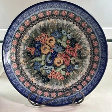 Polish Pottery Ceramika Artystyczna 10 In Dinner Plate Unikat 4008