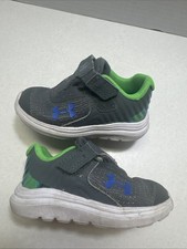 Under Armour 3025873-107 Unisex Kids Gray Green Mesh Hook Loop Strap 5K