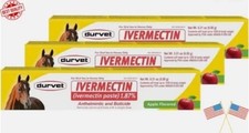 Pack of 3 Durvet Horse Dewormer Paste 1.87% Apple Exp 11/2027