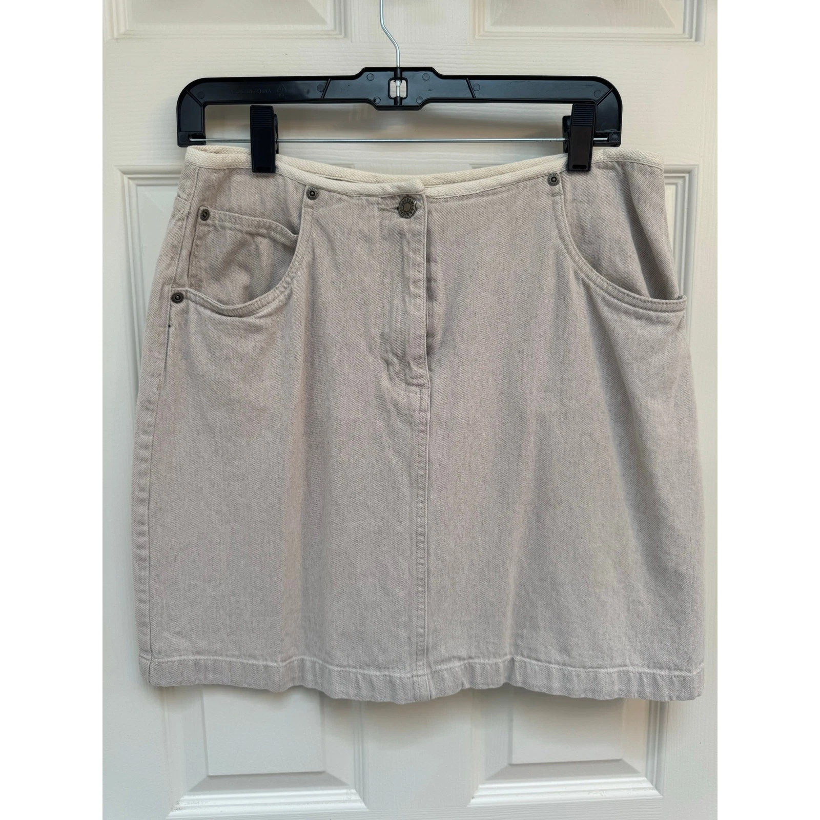 VTG Jones Wear Sport Linen/Cotton/Rayon Casual Knit Skirt Size 10 Beige