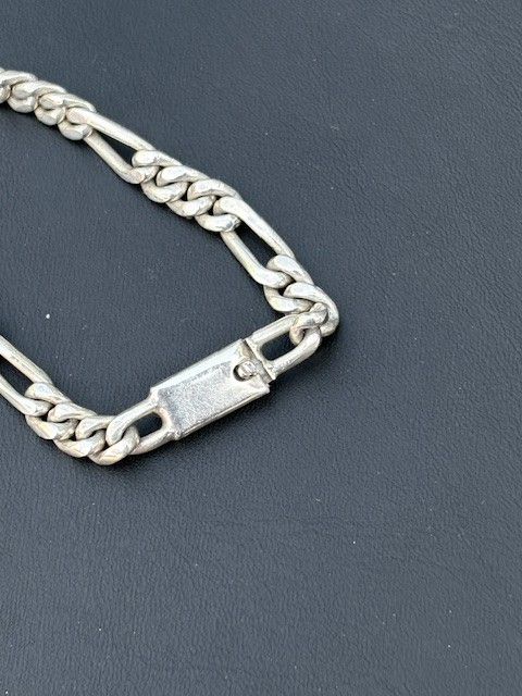 Men'S Taxco 925 Sterling Silver Figaro Chain Bracelet | eBay