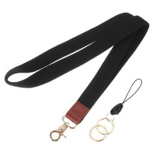 Stretchy Neck Lanyard, Elastic Badge Lanyard with Clasp 1 Set, Black