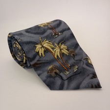 Vintage Tropicals by Tango 100 Silk Palm Tree Pattern Mens Necktie