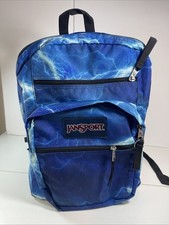 JanSport Super Break School Backpack Big Student  5 Pocket Blue Lighting 16x15