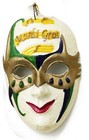 Jester Mask Bead Ornament Mardi Gras New Orleans Music Gold Butterfly Retro