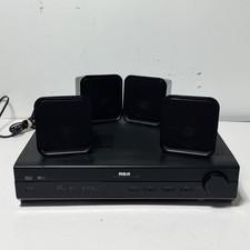RCA RT2380BK Home Theater Audio Video Receiver w/ 4 RT2906 Speakers Tested