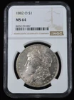 1882 O Morgan Silver Dollar $1 NGC MS 64 New Orleans Minted 90%