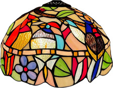 Tiffany Lamp Shade 12 Inches Wide Accessories Replacement Cardinal Birds Style S