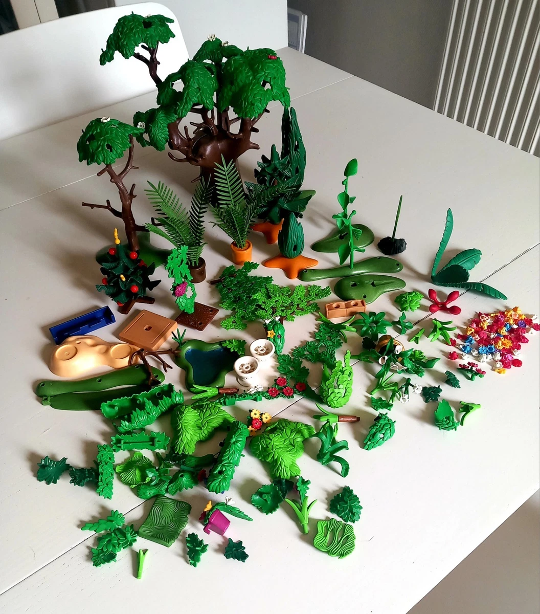 PLAYMOBIL VRAC LOT Végétation Sapin Tronc D'arbre Pirates Barque Trésor