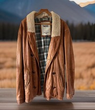 RARE Vintage  Tommy Hilfiger Denim  Label Tan Brown Leather Jacket Mens Size XL