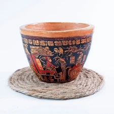Vintage style Mayan Art Clay Pottery mini Vase Giftianza Home Decor Museum Copy