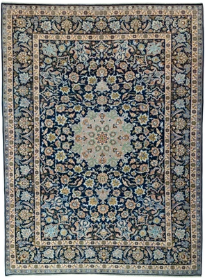 Perserteppich Isfahan 400 x 297 cm  Orientteppich Top Zustand - Dunkelblau - Bild 1 von 4