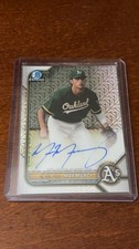 2022 Bowman Max Muncy Auto Mojo Chrome Prospect Refractor Oakland Athletics