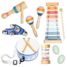 WYNNON Baby Wooden Musical Instruments Set -7 PCS Montessori Percussion Toys ...