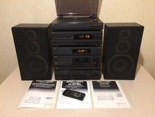 JVC DR-E31LBK Stereo Tuner Cassette Turntable CD Player Hi Fi System with Remote