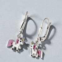 Kinder OhrhäNger Einhorn 925 Sterling Silber Kinderohrringe