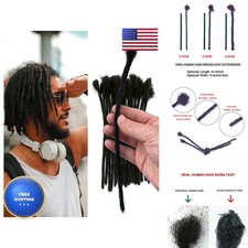 ADIASAI 0.6cm Width 8 Inch 60 Strands 100 Human Hair Loc Extensions - Natural