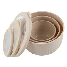 Set of 3 Bowls with Lids - Microwave, Freezer, and Fridge Safe Nesting Mixing...