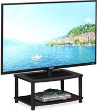 Furinno TURN-N-TUBE TV Riser Stand, 2-Tier Small Elevated No Tools TV Stand, TV