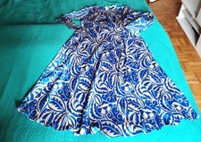 Zara Maxi Kleid XL Blau Weiß Florale Muster ungetragen