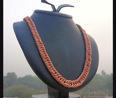 Handmade Copper Chain Necklace | Thick Braided Copper Necklace | Rustic Men s Ch