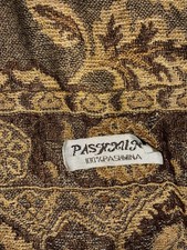 Gold Brown Paisley Floral Pashmina Shawl Scarf Wrap Fringe Boho