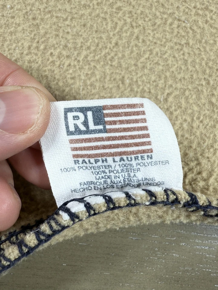 Ralph Lauren Polo Bear Throw Blanket Fleece Made USA Baby Child 44x29 Teddy RL - Image 2 of 4