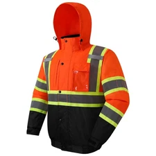 Hi-Vis Winter Safety Bomber Jacket for men and women | Winter Safety Jacket D...