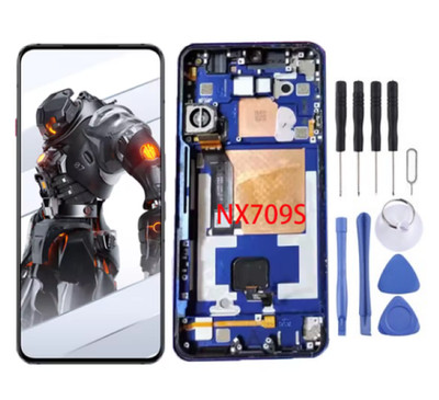 OEM For ZTE Nubia RedMagic 7S Pro LCD Display Touch Screen Digitizer Blue Frame