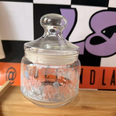 Vintage 80 s Style French Floral Apothecary Jar Sweet Canister Pastell