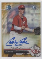 2017 Bowman Draft Chrome Pick Gold Wave Refractor 17/50 Cash Case Auto 0f5t
