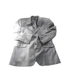 Jos A Bank 1905 Suit Mens 44R  Grey Pinstripe 2 Piece Tailored Fit 100% Wool