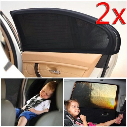 Sonnenschutz Fenster Außen 2x SONNENSCHUTZ SET UNIVERSAL Auto Pkw Sonnenblende Seitenfenster Brillenhalter Auto Sonnenblende
