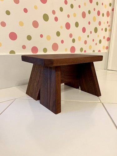 Walnut Wooden Stool, Handmade, Step Stool, Foot Stool, Plant Stand, Bathroom - Picture 10 of 10