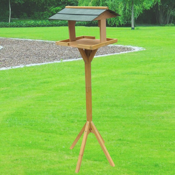 Traditional Garden Wooden Bird Table Feeder House Feeding Station