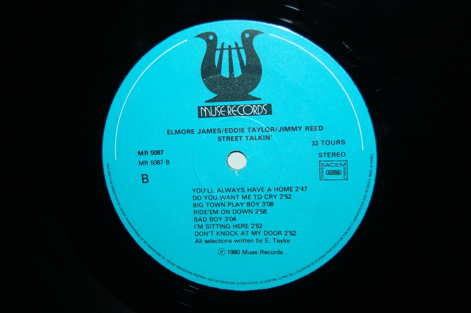 ELMORE JAMES, JIMMY REED, EDDIE TAYLOR. " STREET TALKIN' " LP FRANCE