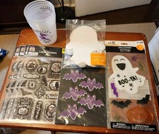 Lot 10 Halloween Foam Stickers, Laser Stickers, Ghost Foam form, Wicked tumbler