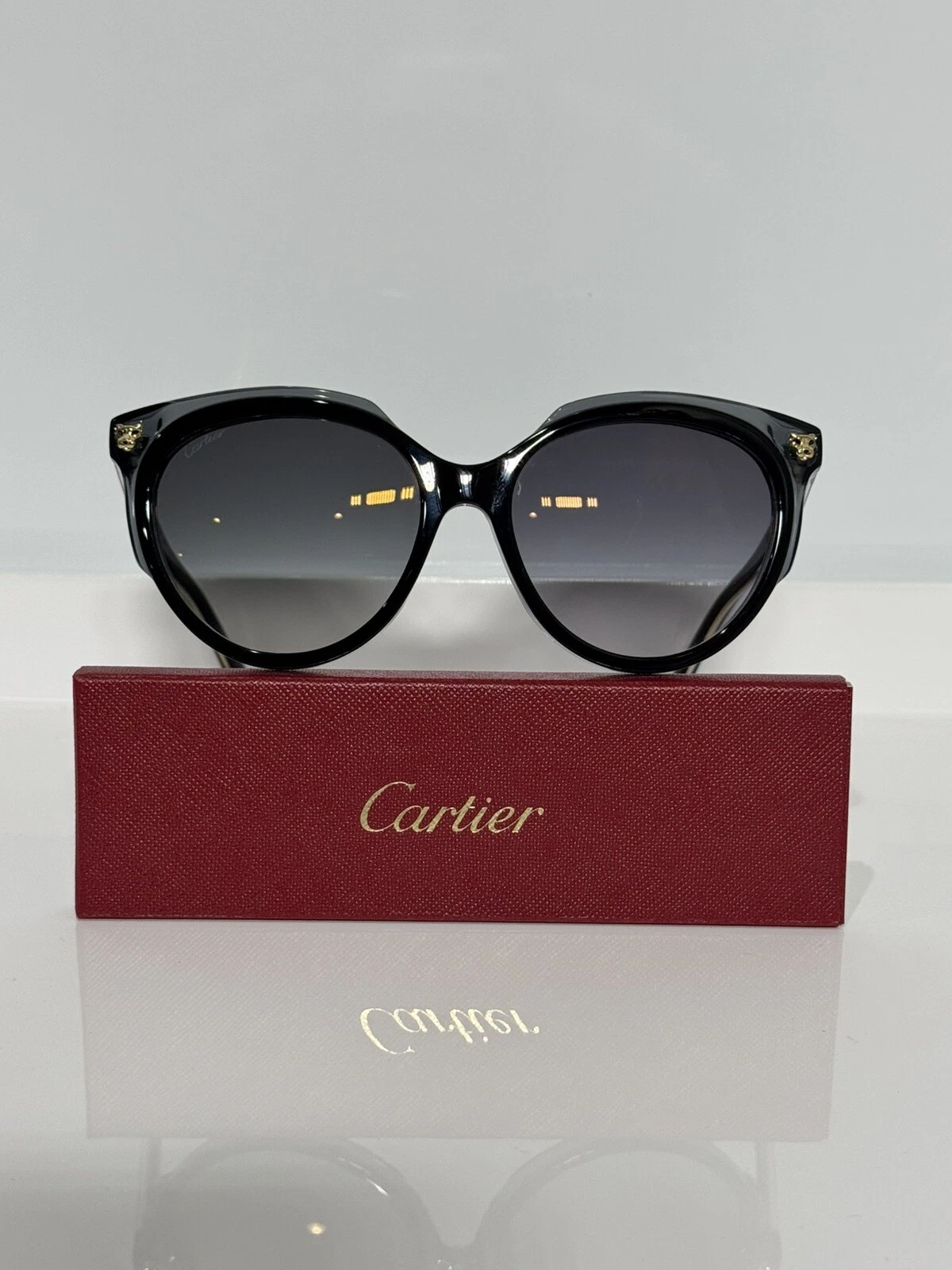 Cartier — Cartier CT0197S 001 Transparent Grey soft Round Acetate Sunglasses 54mm