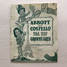 Jack and the Beanstalk Bud Abbott Lou Costello Vintage 1952 Danish Movie Program